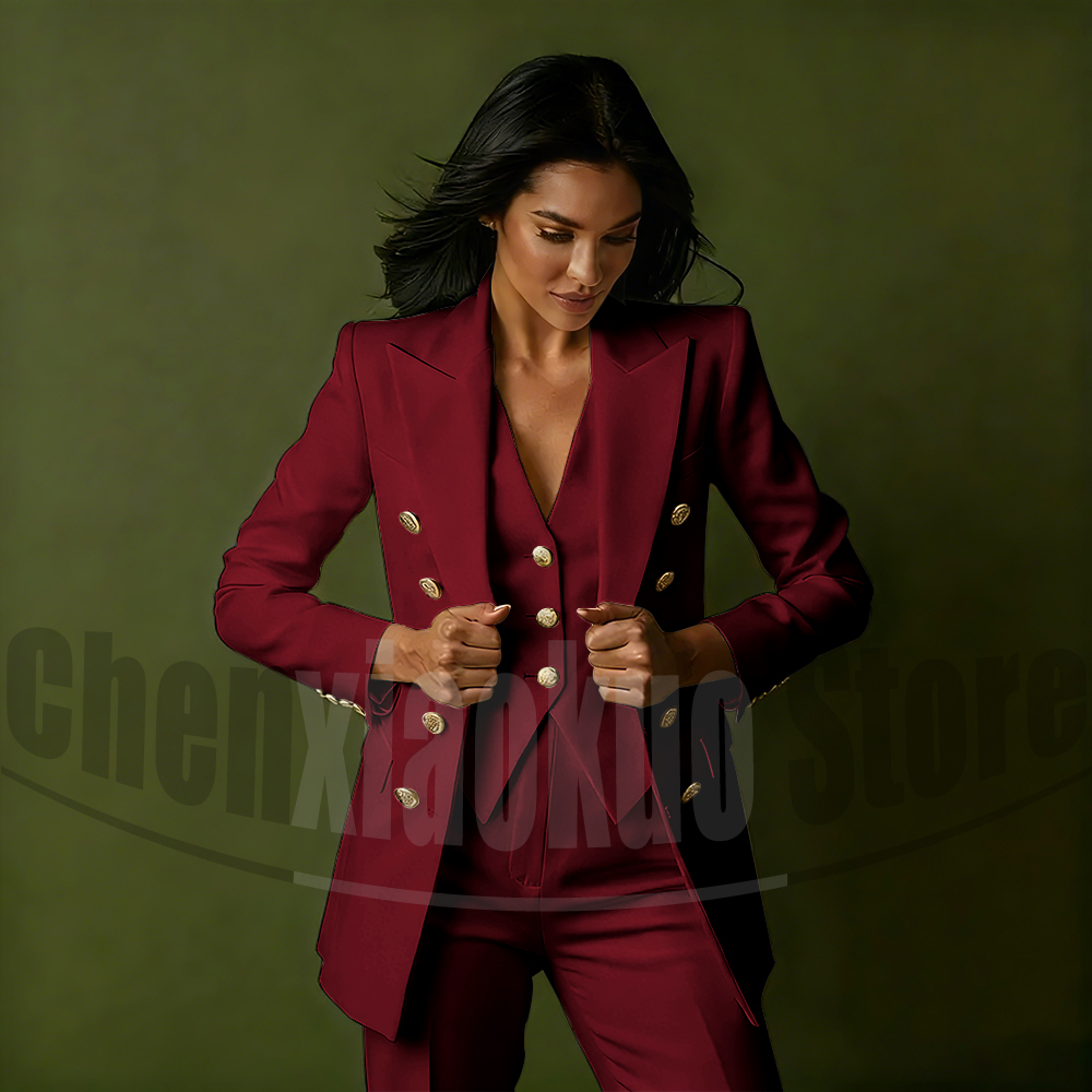 Women's Double Breasted Three  - Women'S Formal Wear Suit ulasan dan harga