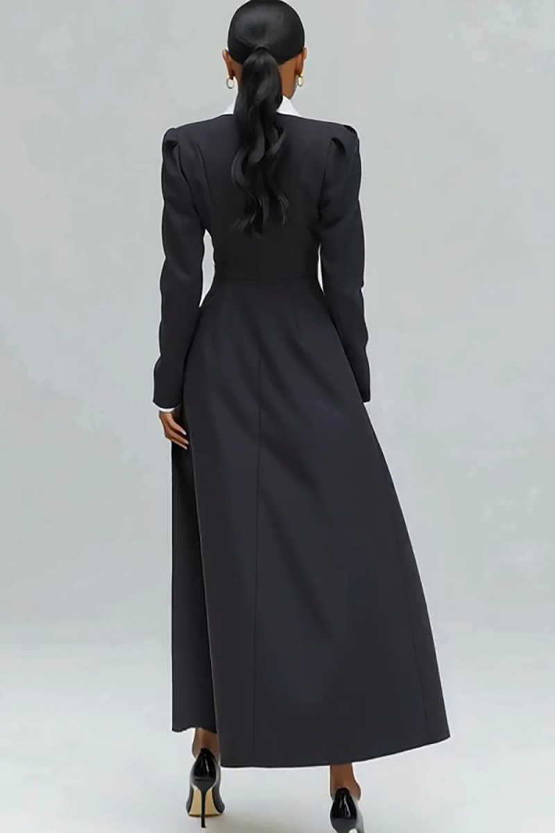 A Line Women Long Blazer Jacke - Women Formal Wear With Tie ulasan dan harga