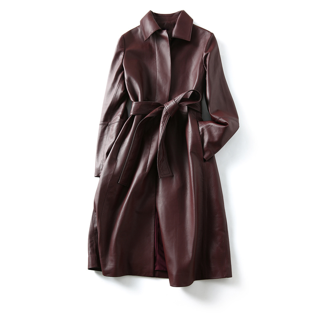Women's Large Size Leather Coa - Trench Coat Formal ulasan dan harga
