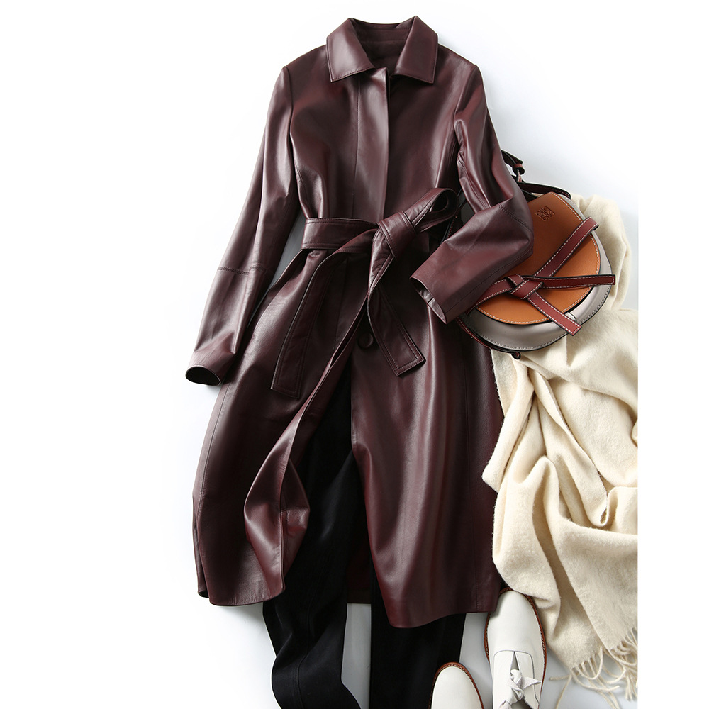 Women's Large Size Leather Coa - Trench Coat Formal ulasan dan harga