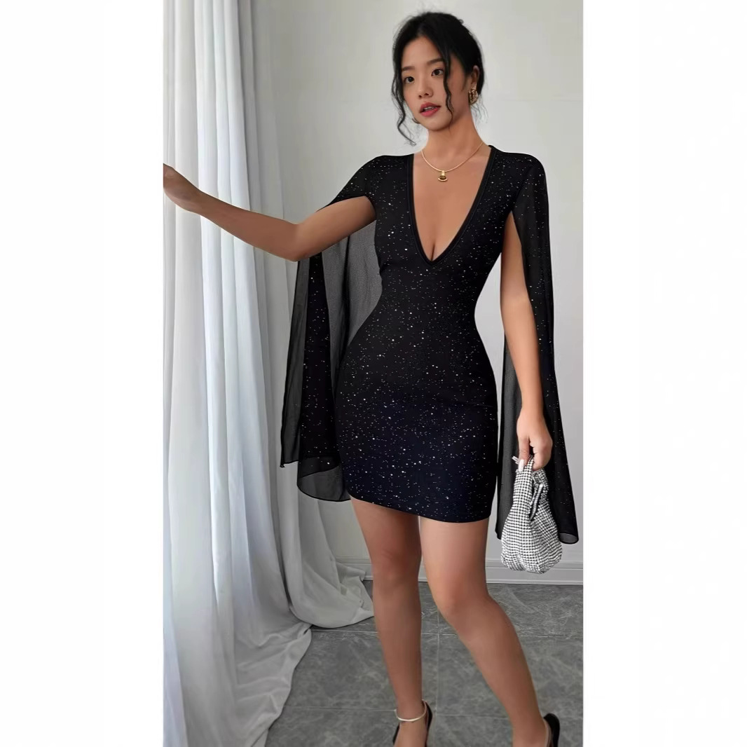 V Neck Bodycon Midi Dress Eleg - Women'S Elegant Formal Wear ulasan dan harga