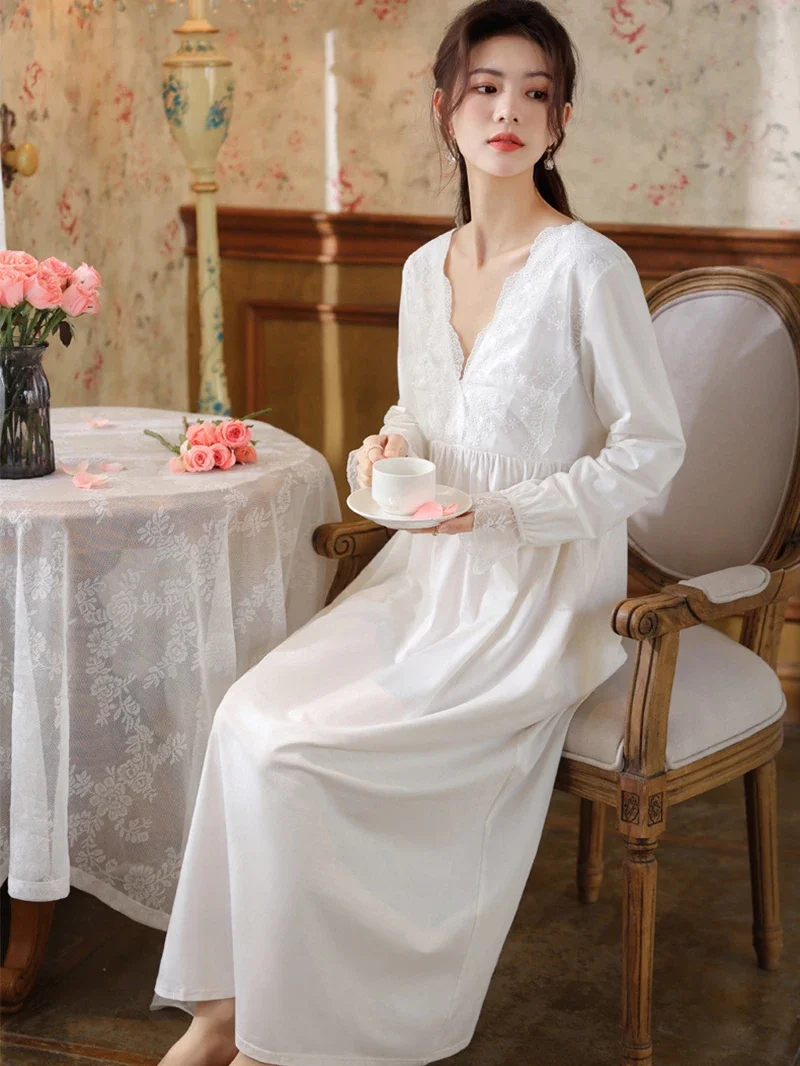 Women Cotton Ruffles Lace V-Ne - Victorian Women'S Formal Wear ulasan dan harga