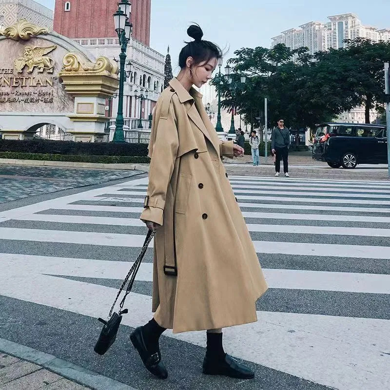 New Streetwear Loose Trench Co - Trench Coat Formal ulasan dan harga
