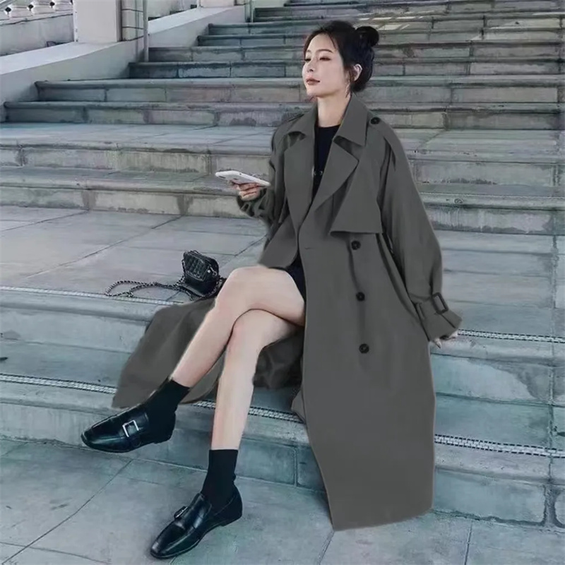 New Streetwear Loose Trench Co - Trench Coat Formal ulasan dan harga
