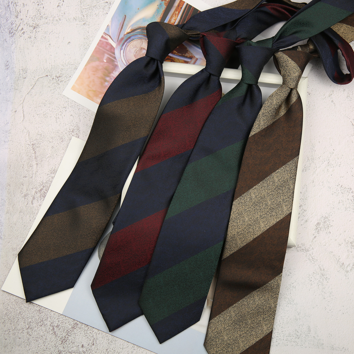 Fashion 8cm Navy Striped Neckt - Women Formal Wear With Tie ulasan dan harga