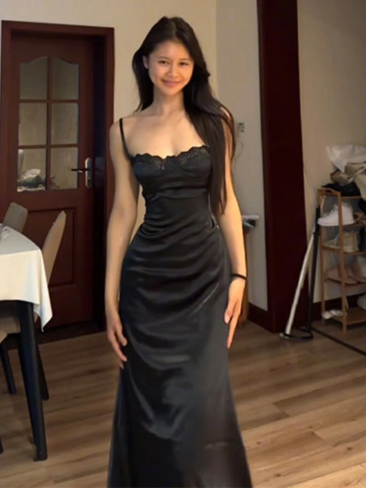 Black Strap Elegant Dress Wome - Women Formal Wear Look ulasan dan harga