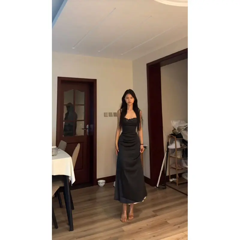 Black Strap Elegant Dress Wome - Women Formal Wear Look ulasan dan harga