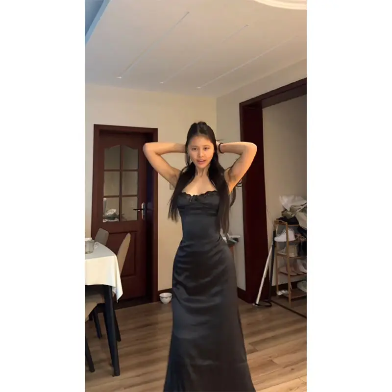 Black Strap Elegant Dress Wome - Women Formal Wear Look ulasan dan harga
