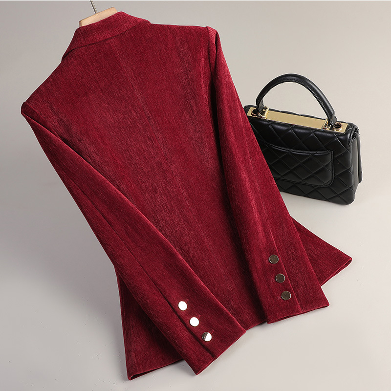 Yellow Gold Velvet Blazer Wome - Women'S Formal Wear Suit ulasan dan harga