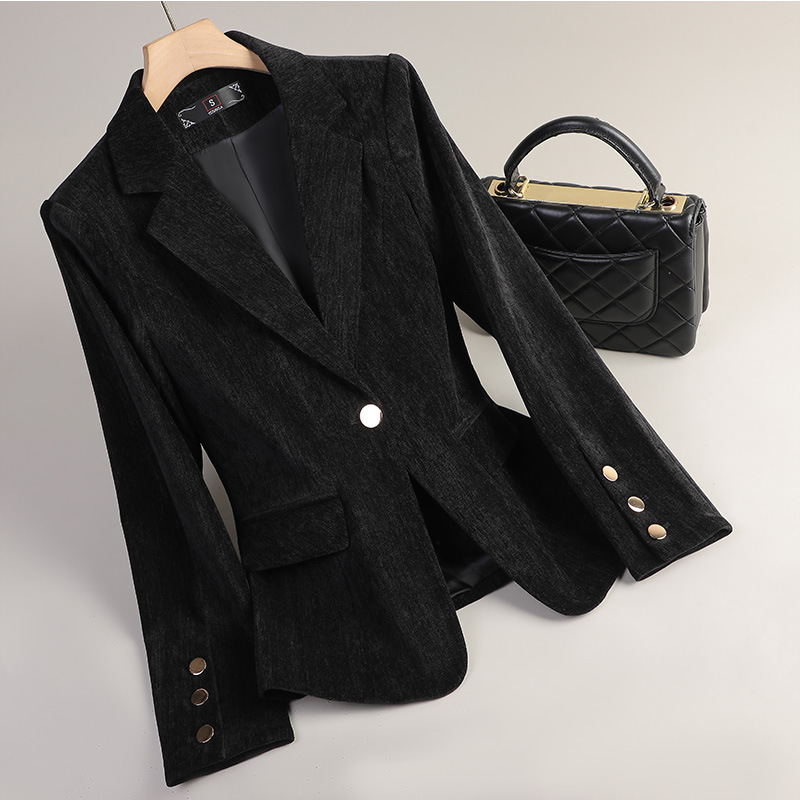 Yellow Gold Velvet Blazer Wome - Women'S Formal Wear Suit ulasan dan harga