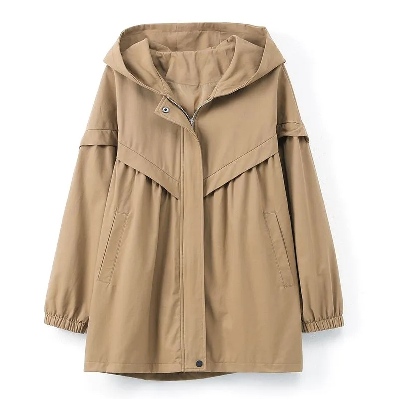 5XL Hooded Trench Coat Casual  - Trench Coat Formal ulasan dan harga
