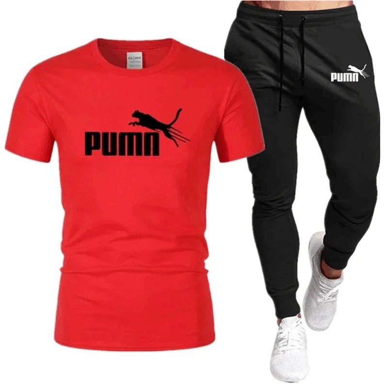 Men's Short Sleeve Running T-s - Monochrome Suit Set ulasan dan harga