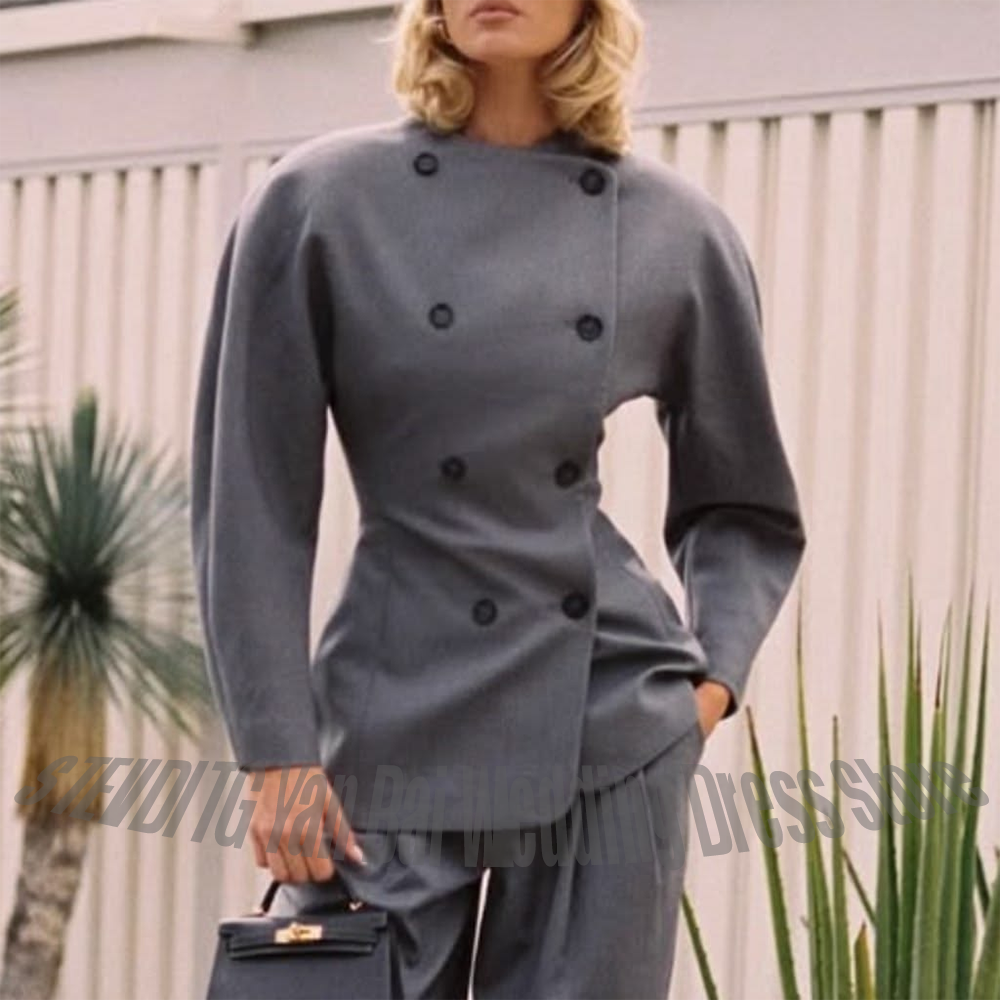 Classic Grey Women's Suit Set  - Women'S Formal Wear Suit ulasan dan harga