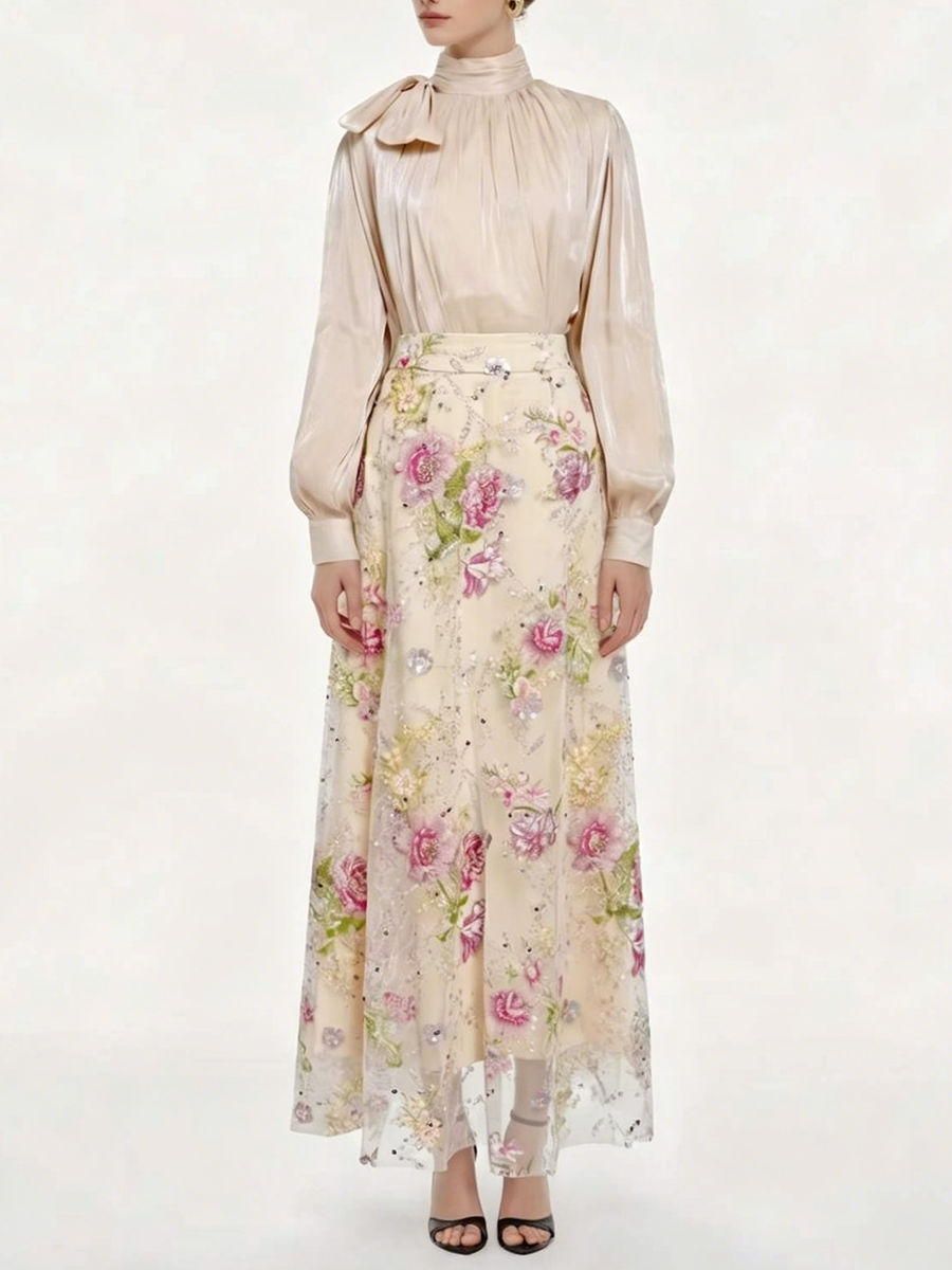 VGH Elegant Chic Black Floral  - Women'S Elegant Formal Wear ulasan dan harga