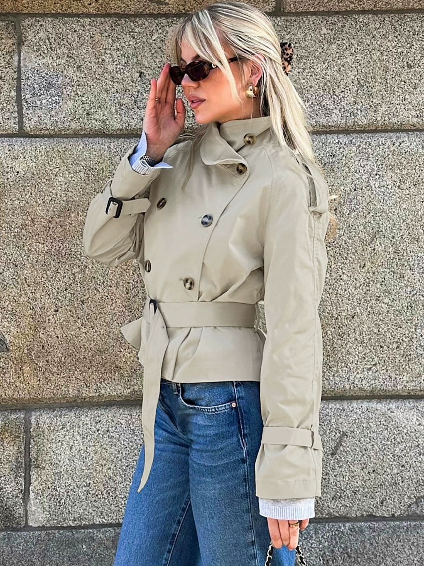 Spring Autumn With Belt Trench - Trench Coat Formal ulasan dan harga