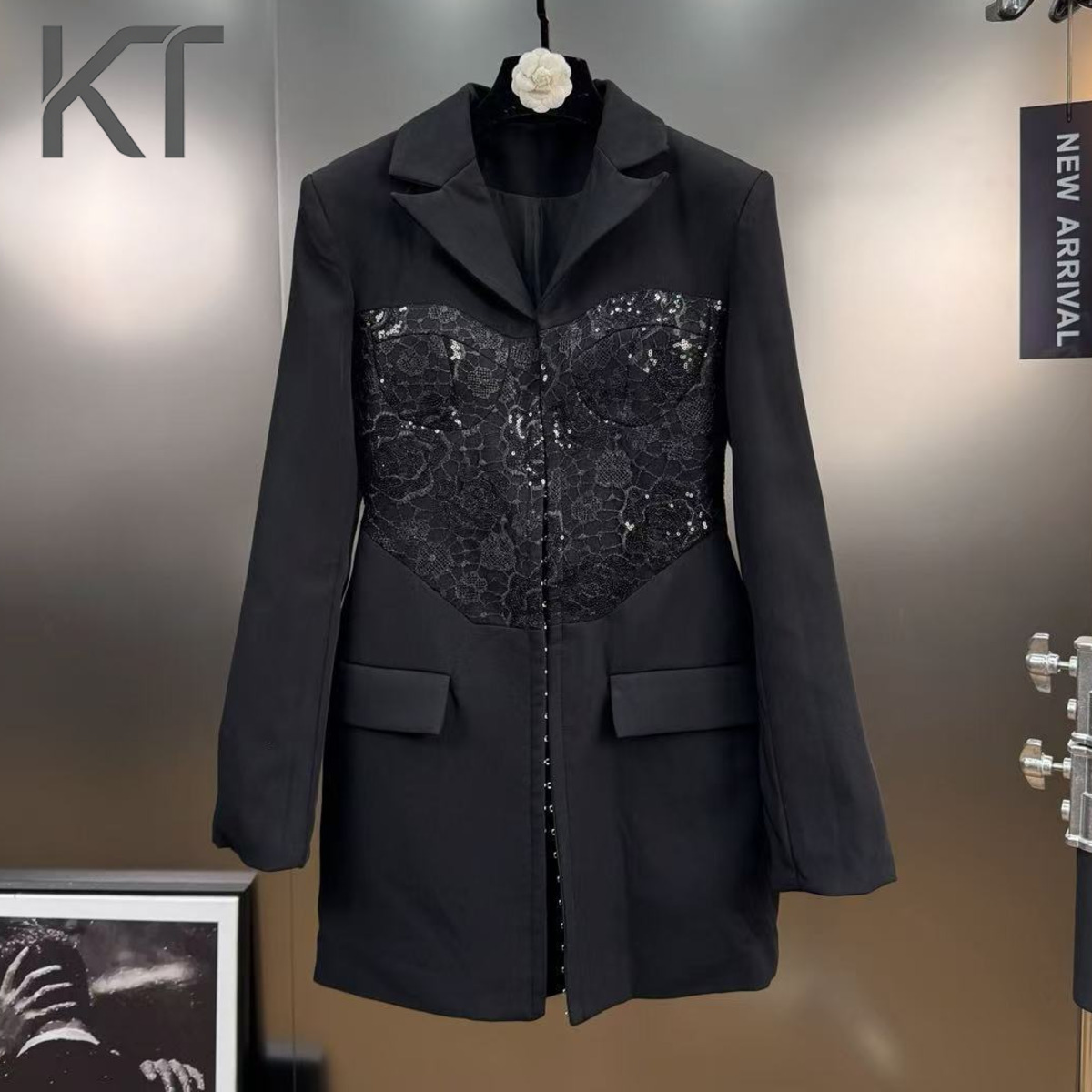 KT Elegant Lace Sequin Blazer  - Women'S Elegant Formal Wear ulasan dan harga