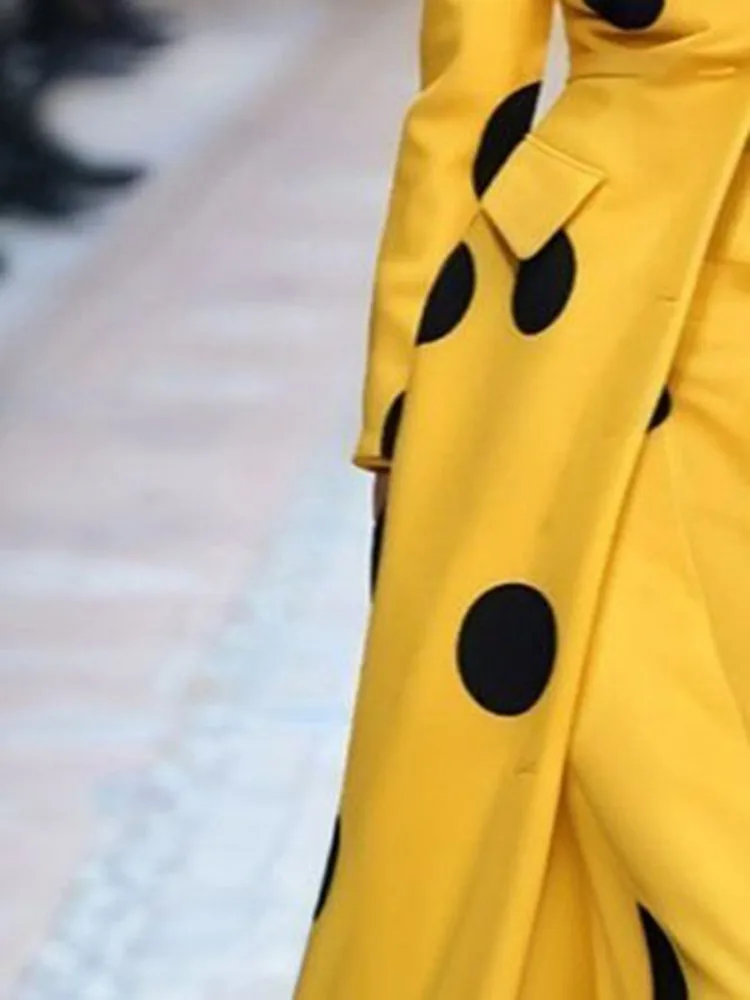 Gymystars Polka-Dot Woolen Coa - Trench Coat Formal ulasan dan harga