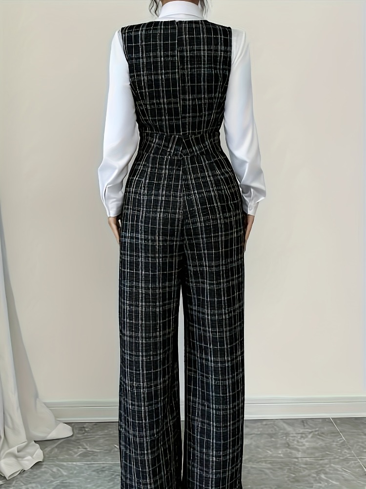 Women High Waist Wide Leg Plai - Women'S Elegant Formal Wear ulasan dan harga