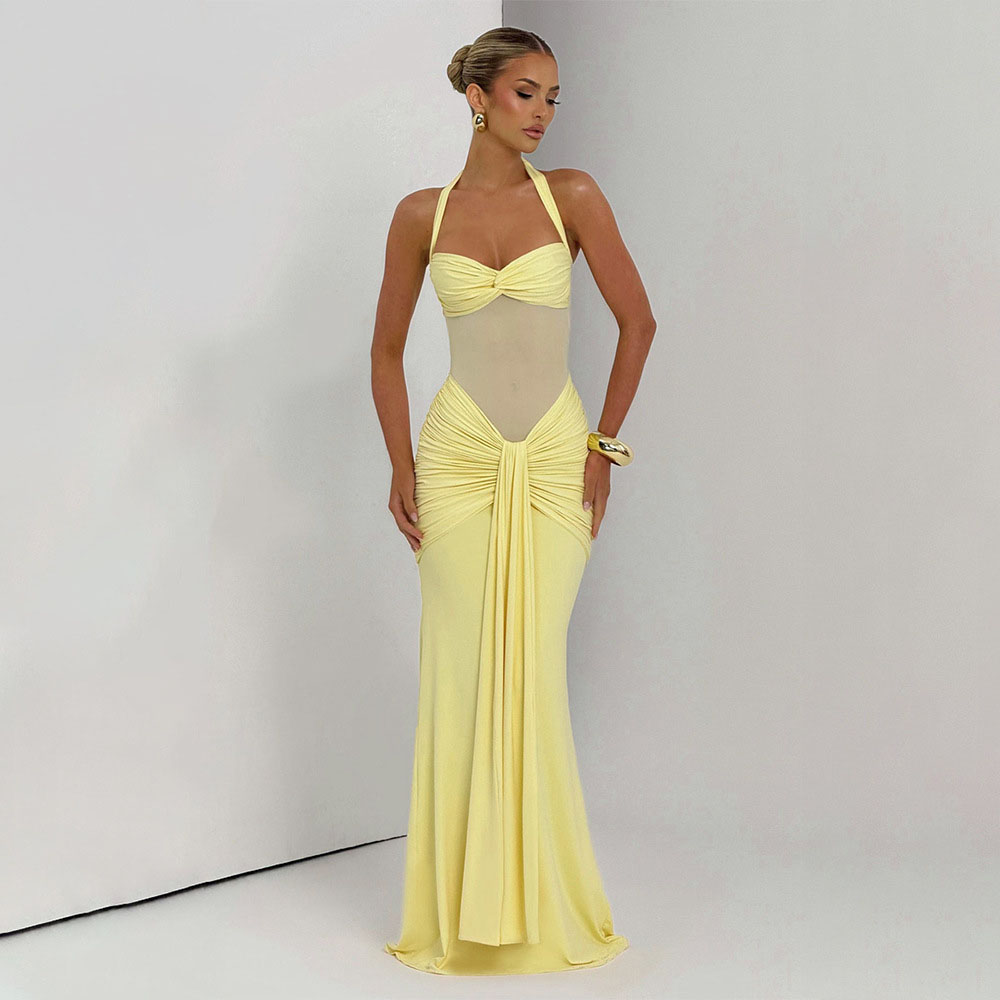 Elegant Patchwork Maxi Dress f - Women'S Elegant Formal Wear ulasan dan harga