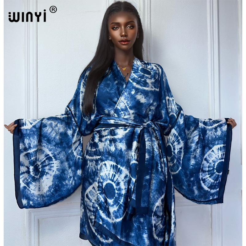 WINYI print kimono with belt a - Young Women'S Formal Wear ulasan dan harga