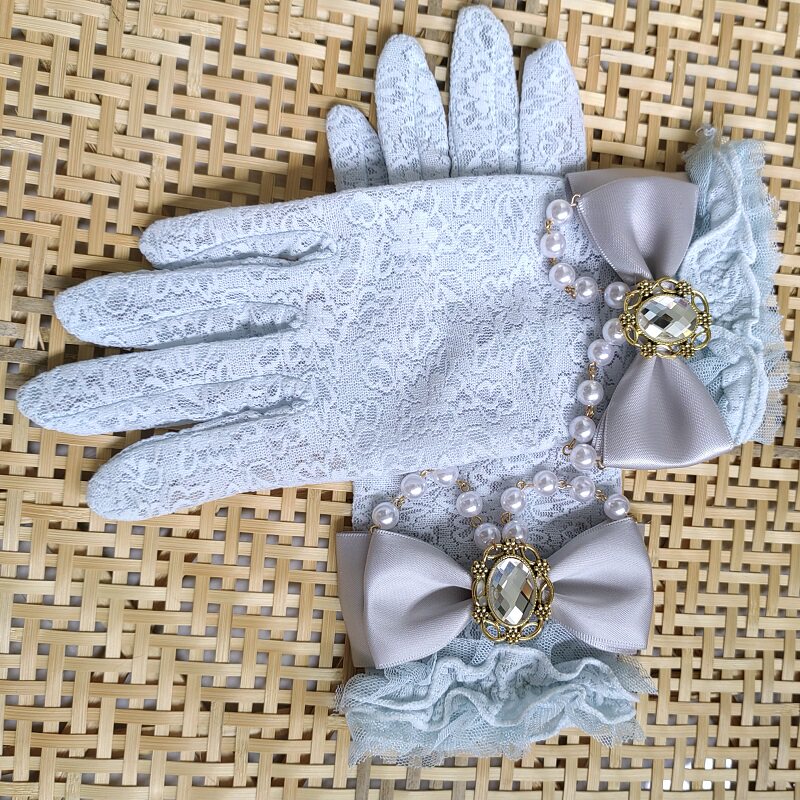 Retro Cream Lace Gloves with 3 - Victorian Women'S Formal Wear ulasan dan harga